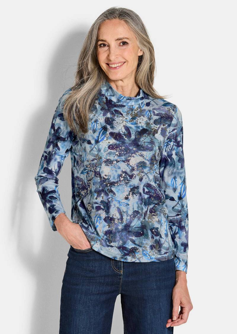 Jersey-Shirt mit Glanzdetails - blau / gemustert - Gr. 24 von Goldner Fashion von Goldner Fashion