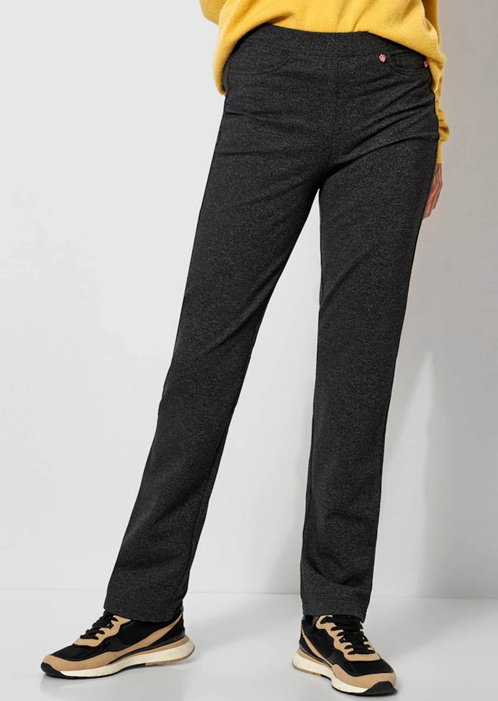 Jerseyhose "Alice" mit Schlupfbund - schwarz / weiß / meliert - Gr. 19 von Goldner Fashion von Goldner Fashion