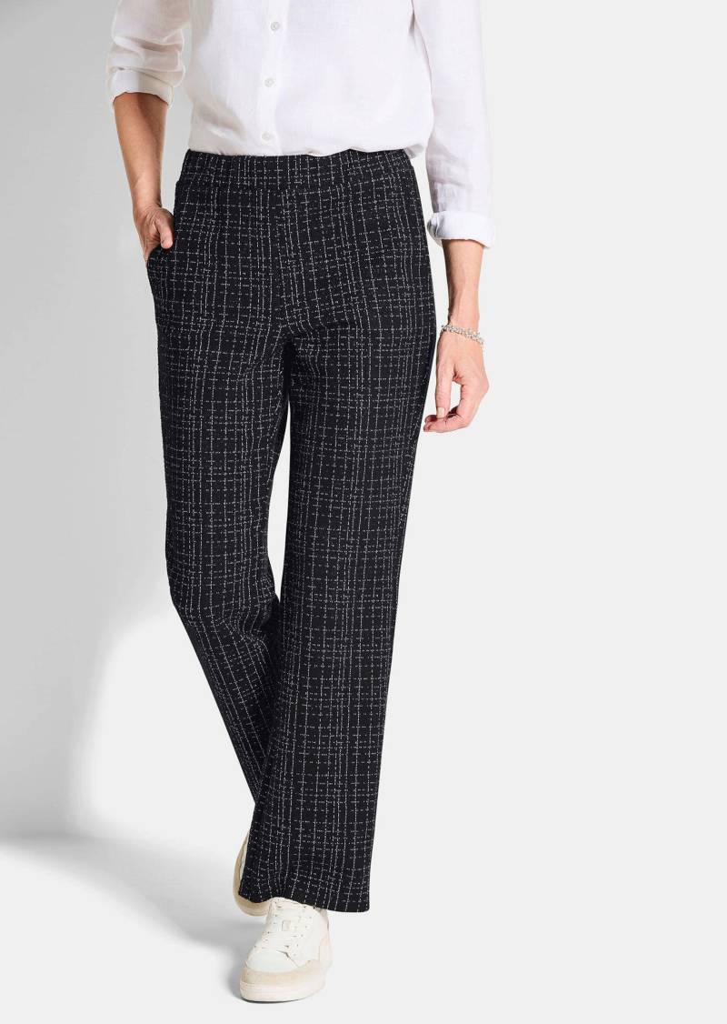 Jerseyhose VERA in Tweed-Optik - schwarz / gemustert - Gr. 265 von Goldner Fashion von Goldner Fashion