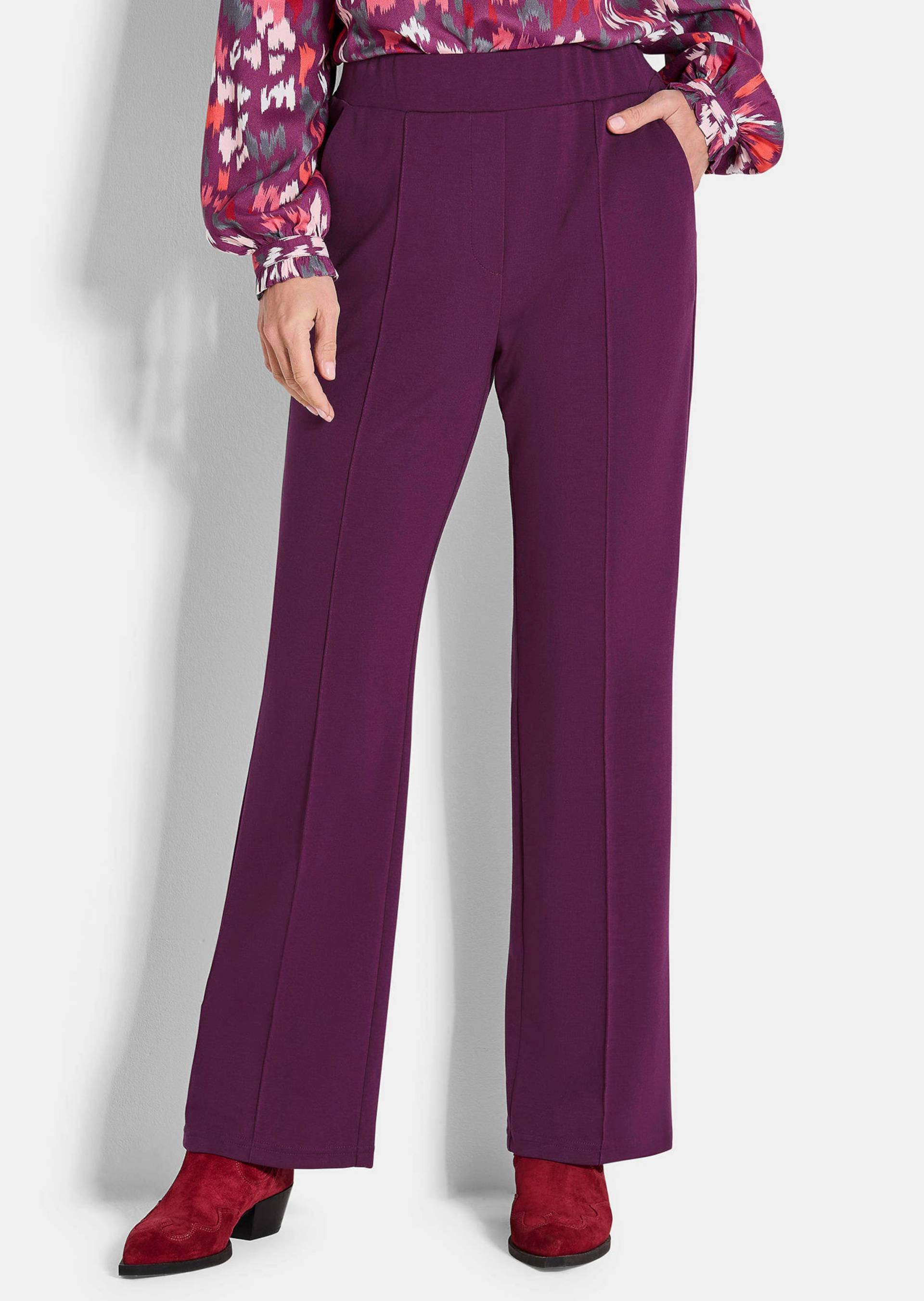 Jerseyhose VERA mit Biesen - beere - Gr. 20 von Goldner Fashion von Goldner Fashion