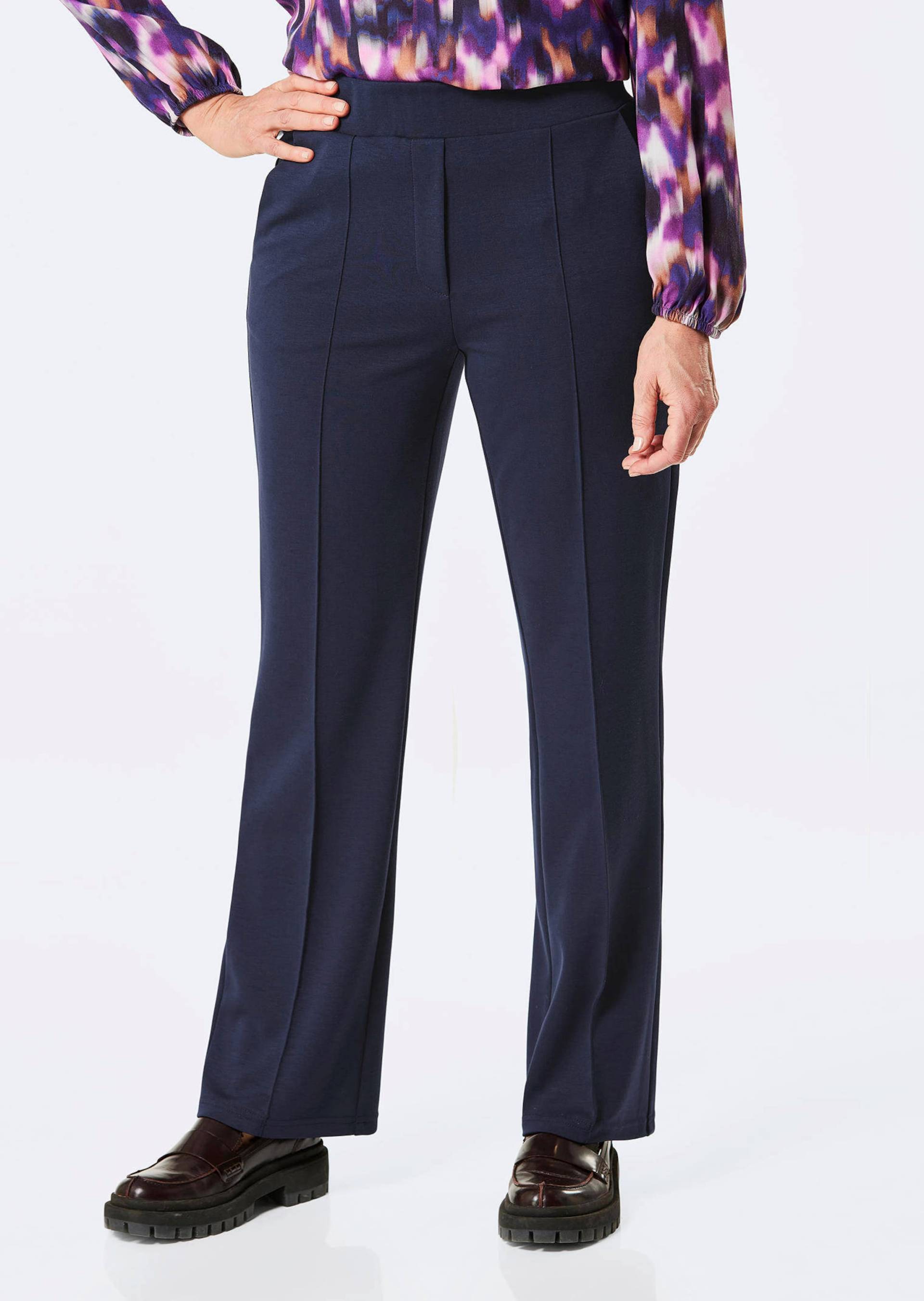 Jerseyhose VERA mit Biesen - marine - Gr. 54 von Goldner Fashion von Goldner Fashion