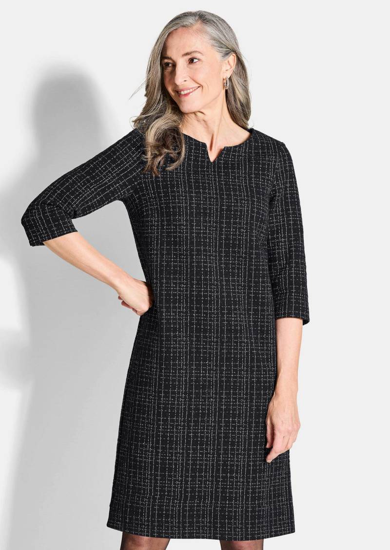 Jerseykleid in Tweed-Optik mit feinem Glanz - schwarz / gemustert - Gr. 19 von Goldner Fashion von Goldner Fashion