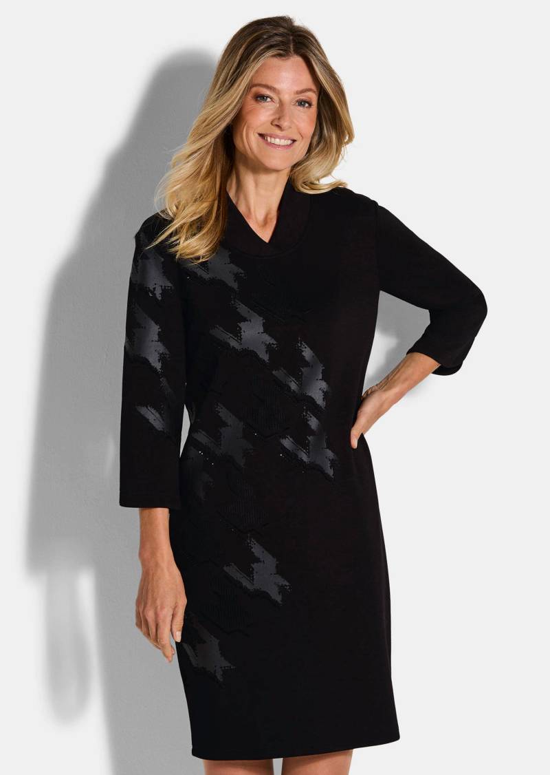 Jerseykleid mit edlem Frontprint - schwarz - Gr. 44 von Goldner Fashion von Goldner Fashion
