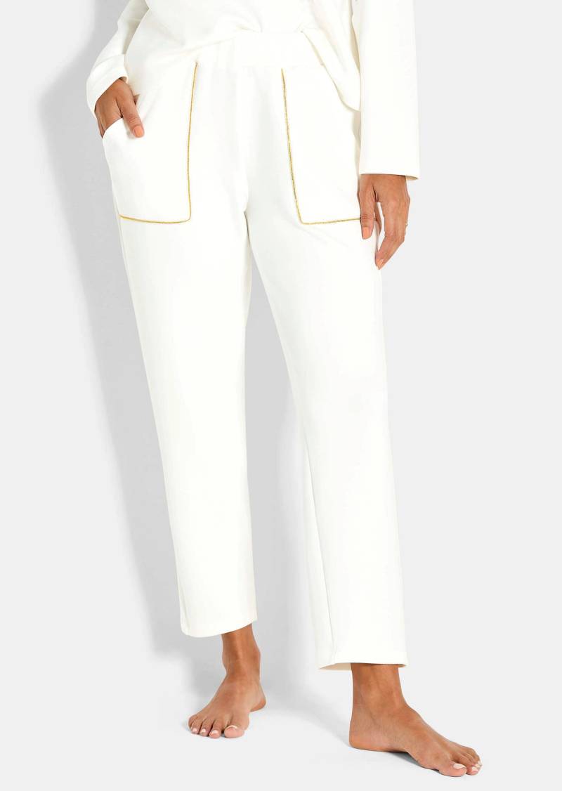 Jogginghose mit Schmuckborte - cremeweiß - Gr. 48 von Goldner Fashion von Goldner Fashion