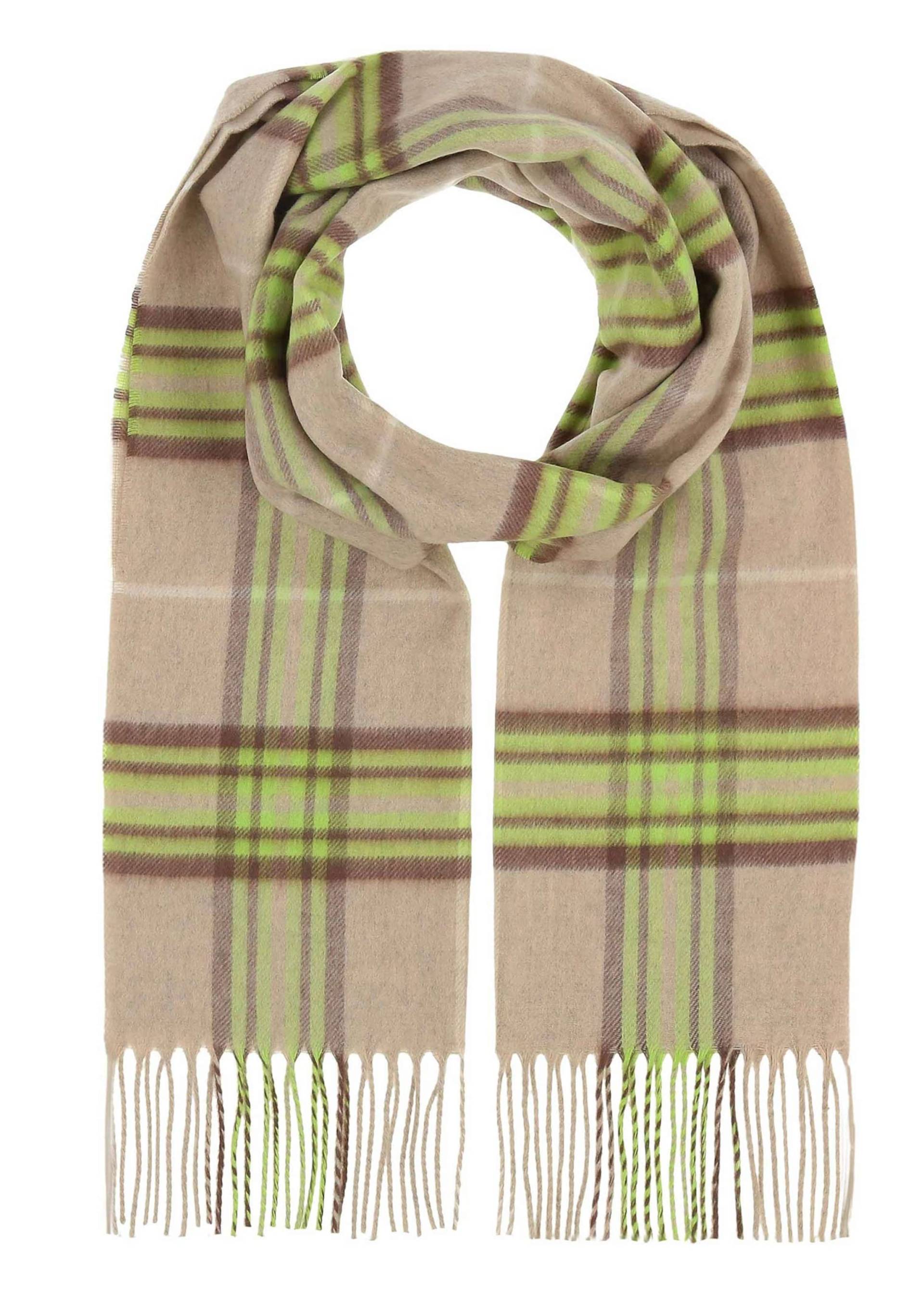 Karo-Schal mit Kaschmir-Haptik - beige / grün / kariert - Gr. Einheitsgröße von Goldner Fashion von Goldner Fashion