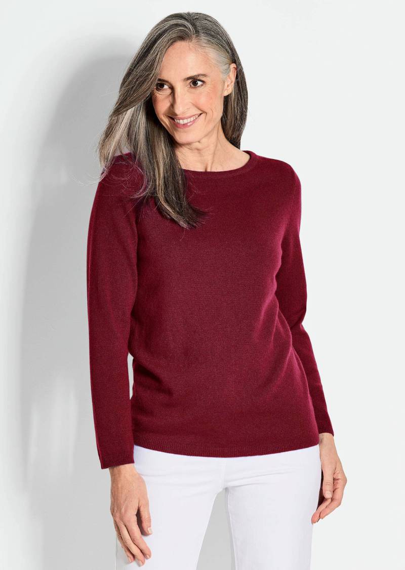 Kaschmirpullover mit U-Boot Ausschnitt - dunkelrot - Gr. 19 von Goldner Fashion von Goldner Fashion