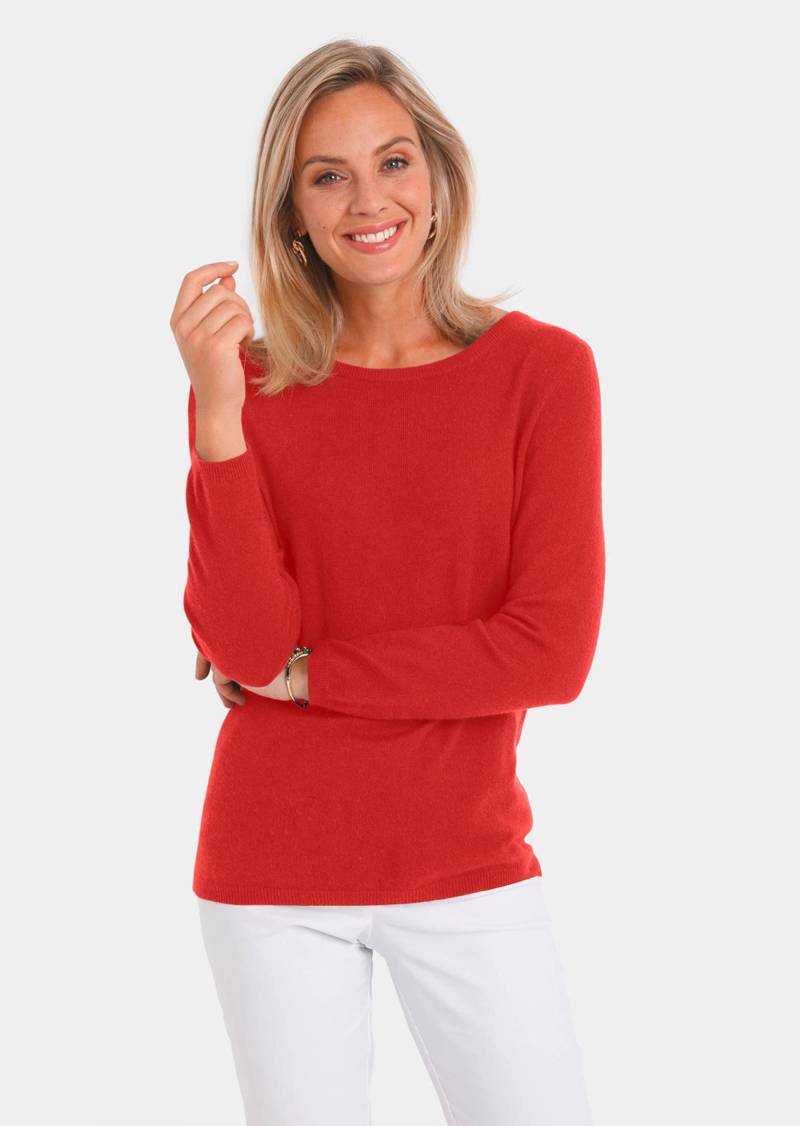 Kaschmirpullover mit U-Boot Ausschnitt - rot - Gr. 42 von Goldner Fashion von Goldner Fashion