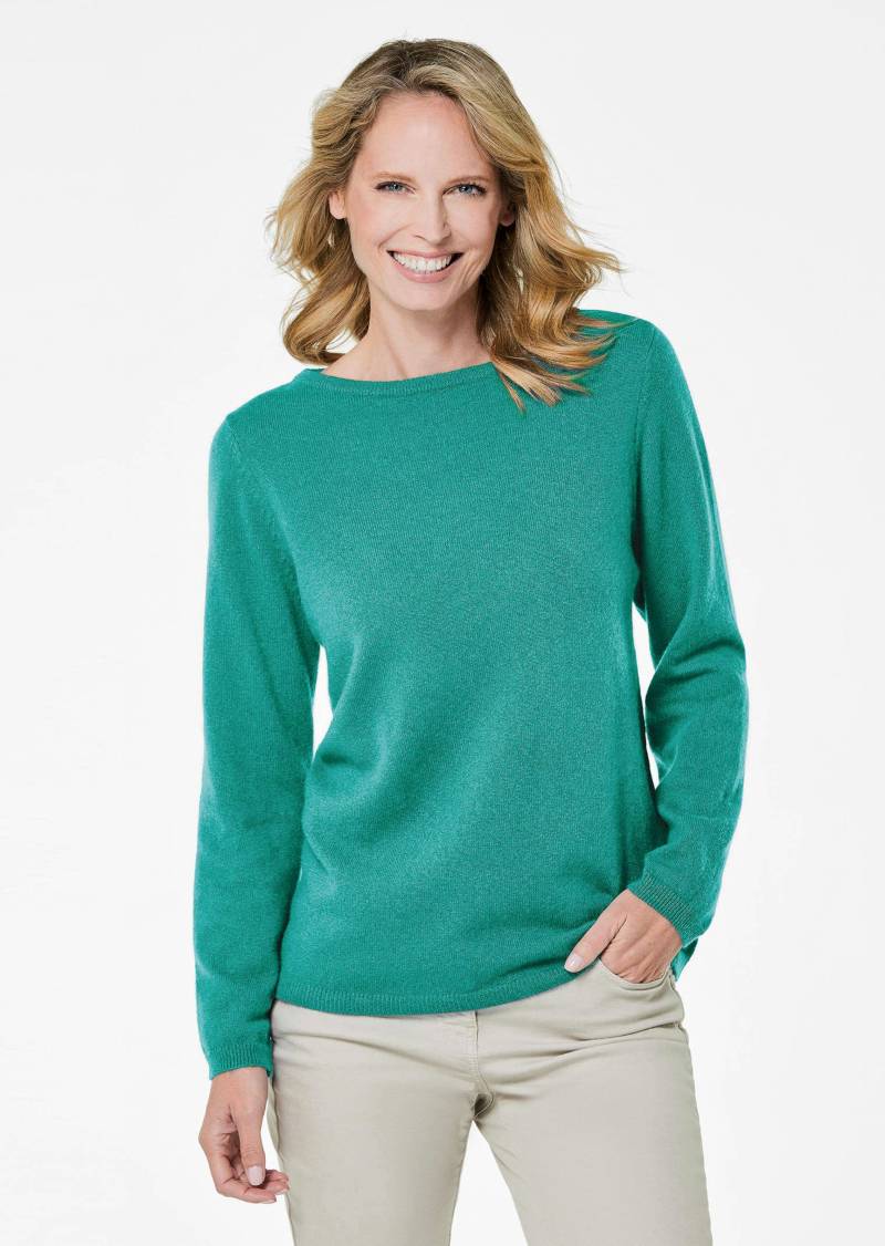 Kaschmirpullover mit U-Boot Ausschnitt - smaragd - Gr. 22 von Goldner Fashion von Goldner Fashion