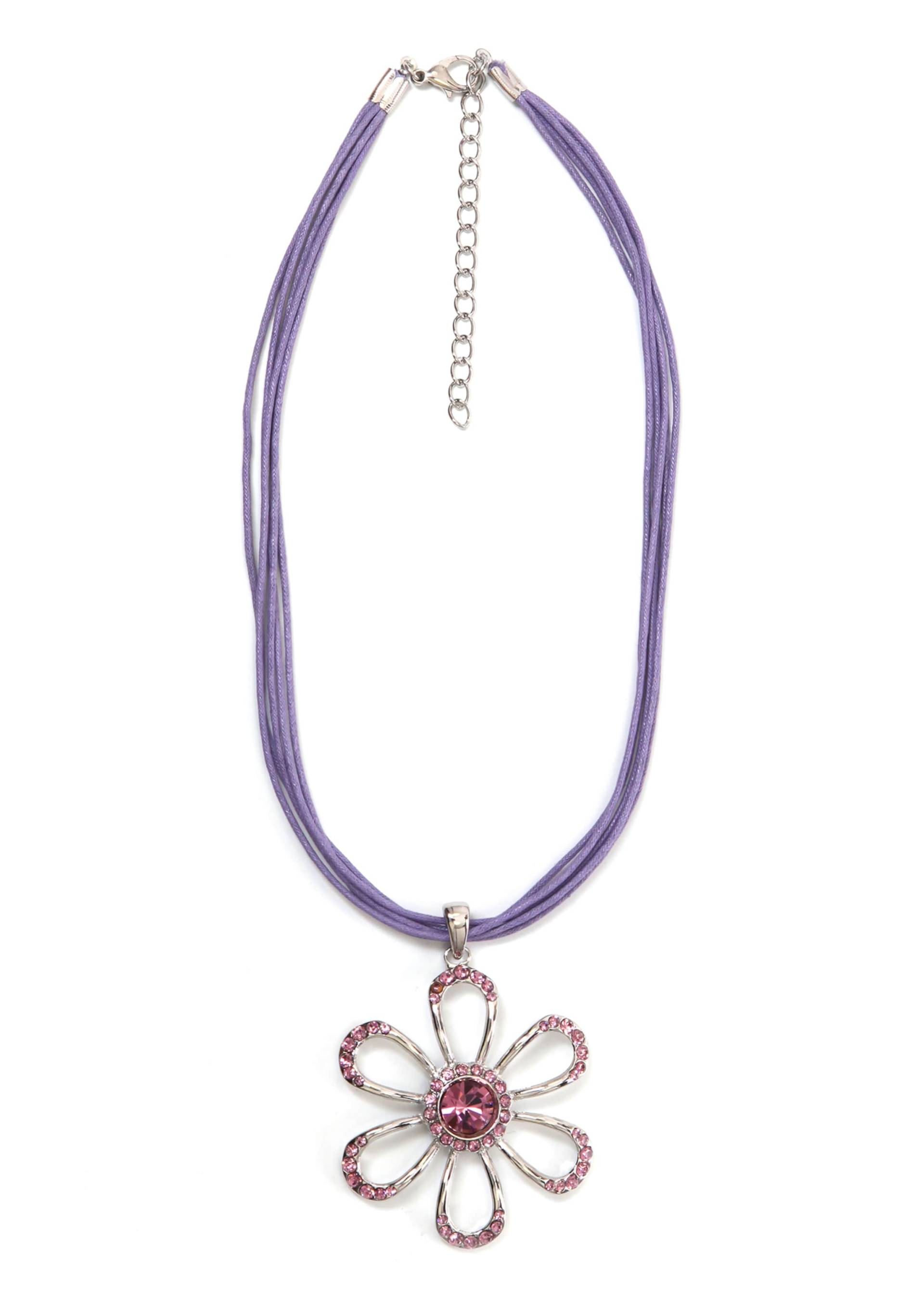 Kette mit Anhänger - flieder / silberfarben - Gr. Einheitsgröße von Goldner Fashion von Goldner Fashion