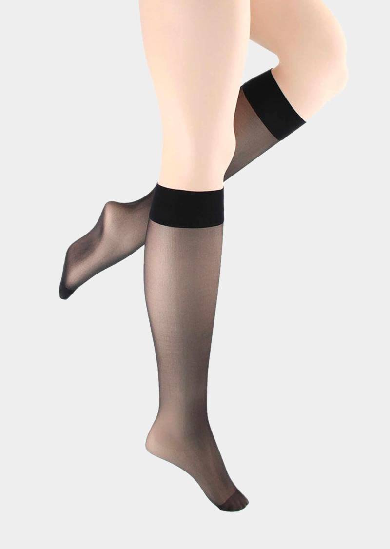 Komfort-Kniestrümpfe im 2er-Pack - schwarz - Gr. Einheitsgröße von Goldner Fashion von Goldner Fashion