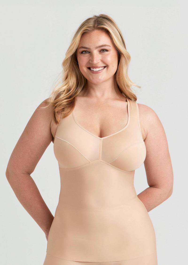 Kühlendes BH-Hemd mit bügellosen Cups - beige - Gr. 80 E von Goldner Fashion von Goldner Fashion