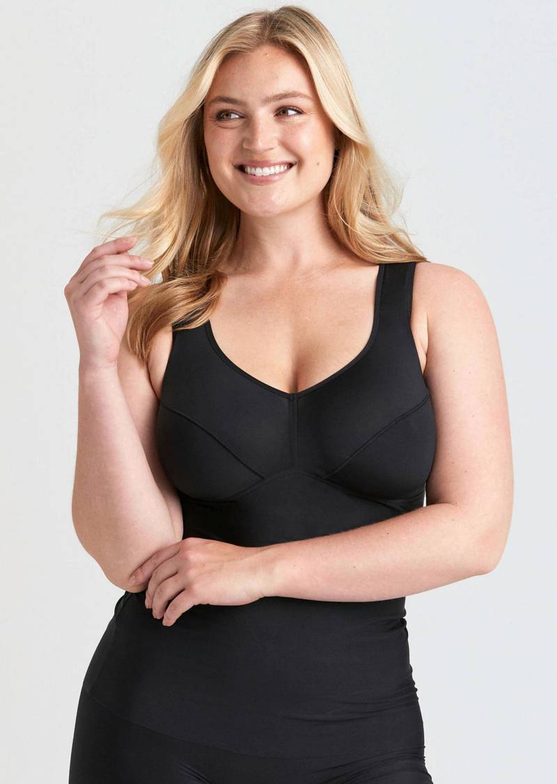 Kühlendes BH-Hemd mit bügellosen Cups - schwarz - Gr. 80 E von Goldner Fashion von Goldner Fashion