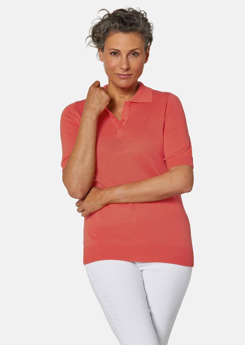 Kurzarm Strickpullover mit adrettem Kragen - koralle - Gr. 52 von Goldner Fashion von Goldner Fashion