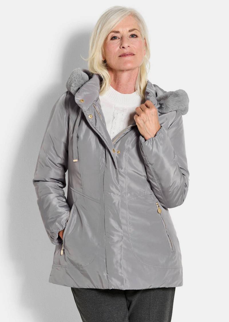 Kurzmantel mit Webpelz - stein - Gr. 42 von Goldner Fashion von Goldner Fashion