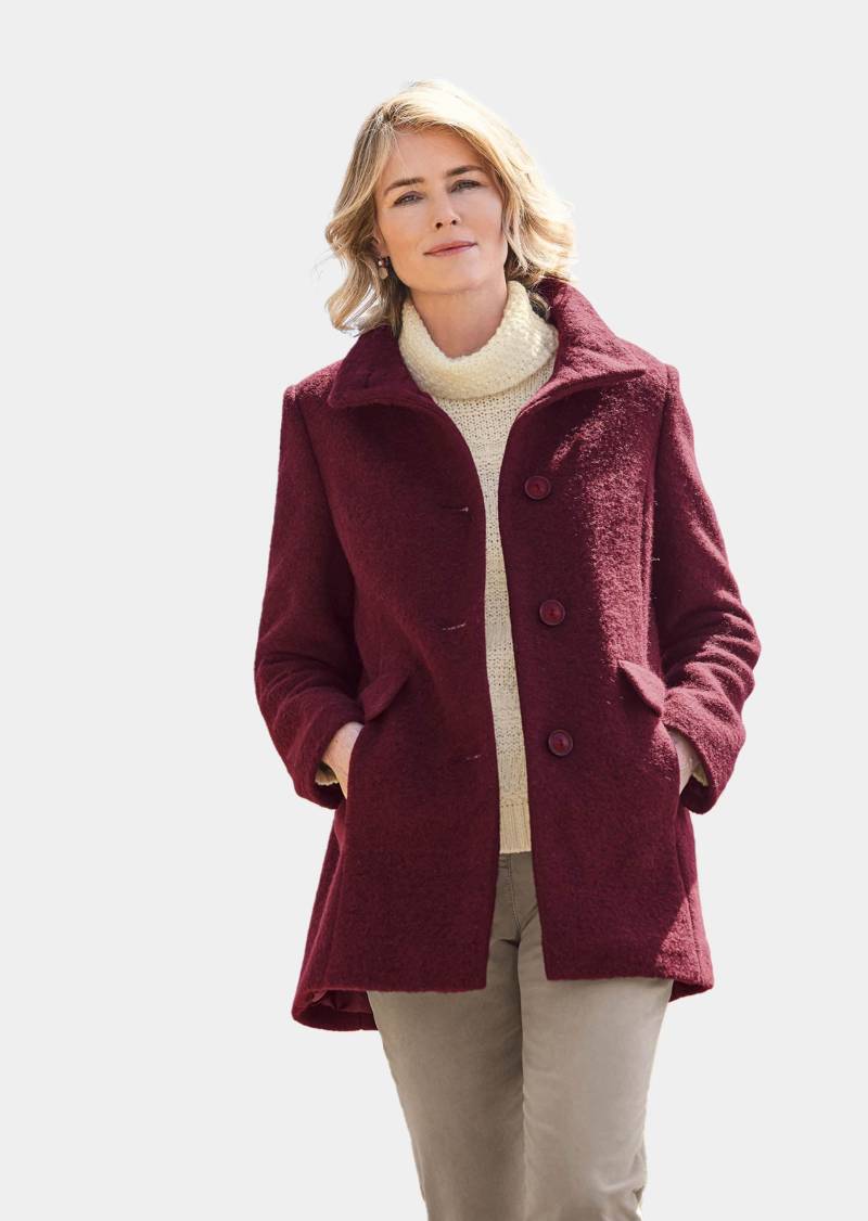 Kuscheliger Kurzmantel mit Wolle - bordeaux / meliert - Gr. 42 von Goldner Fashion von Goldner Fashion