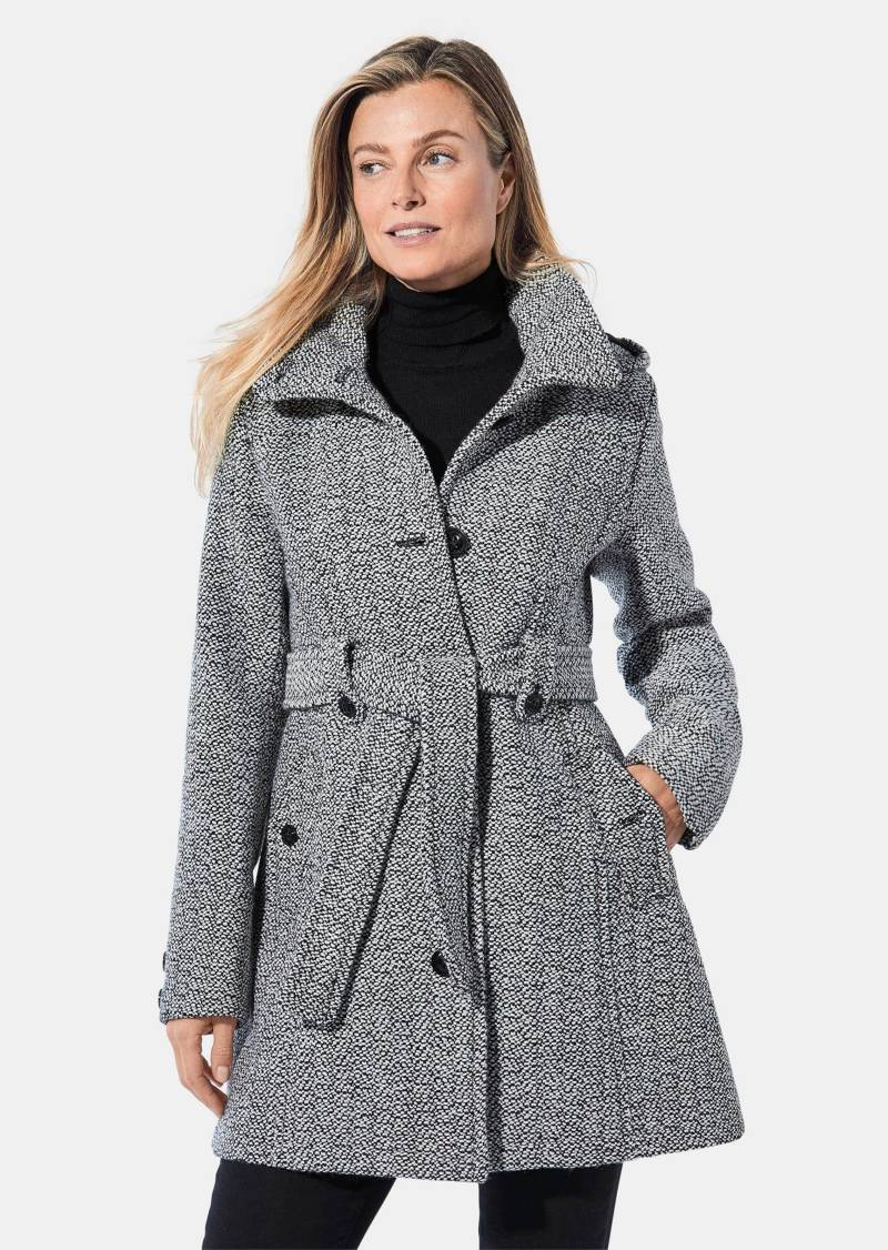 Kuscheliger Kurzmantel mit Wolle - weiß / schwarz - Gr. S von Goldner Fashion von Goldner Fashion