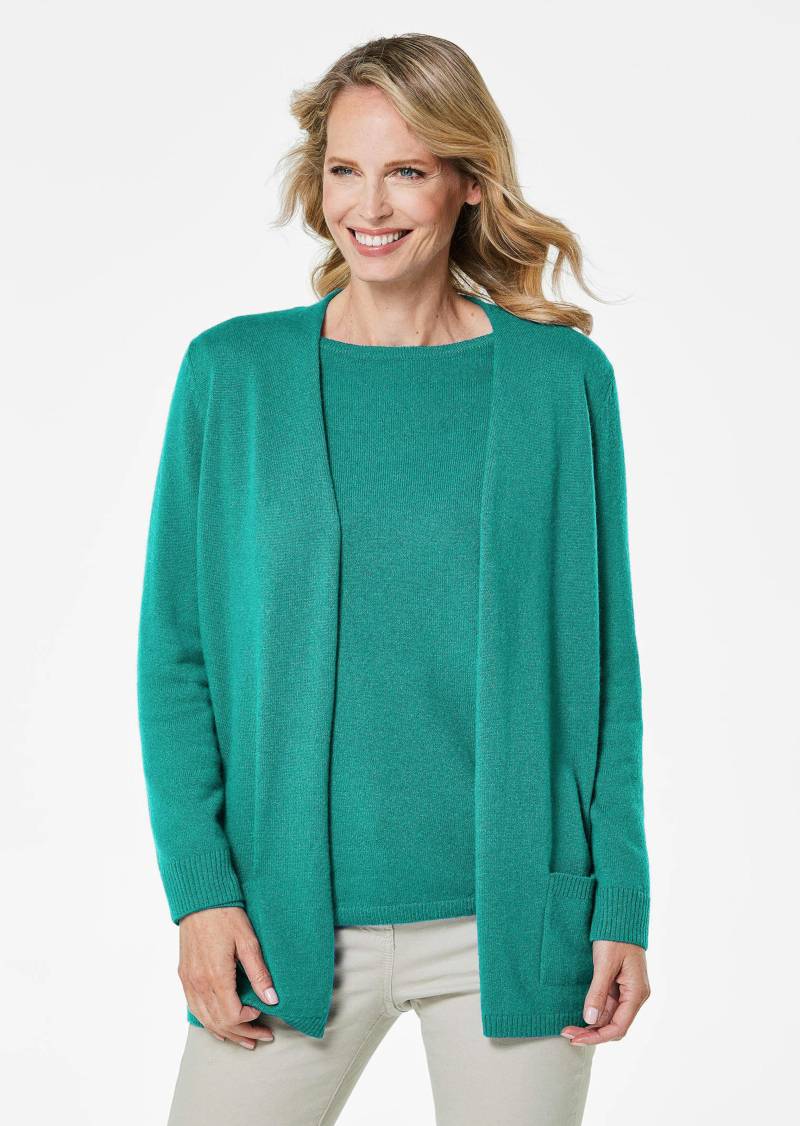 Kuschelweiche Kaschmir-Strickjacke - smaragd - Gr. 20 von Goldner Fashion von Goldner Fashion