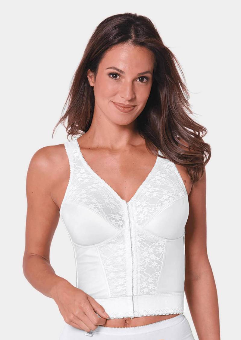 Lang-BH mit Vorderverschluss - weiß - Gr. 90 C von Goldner Fashion von Goldner Fashion