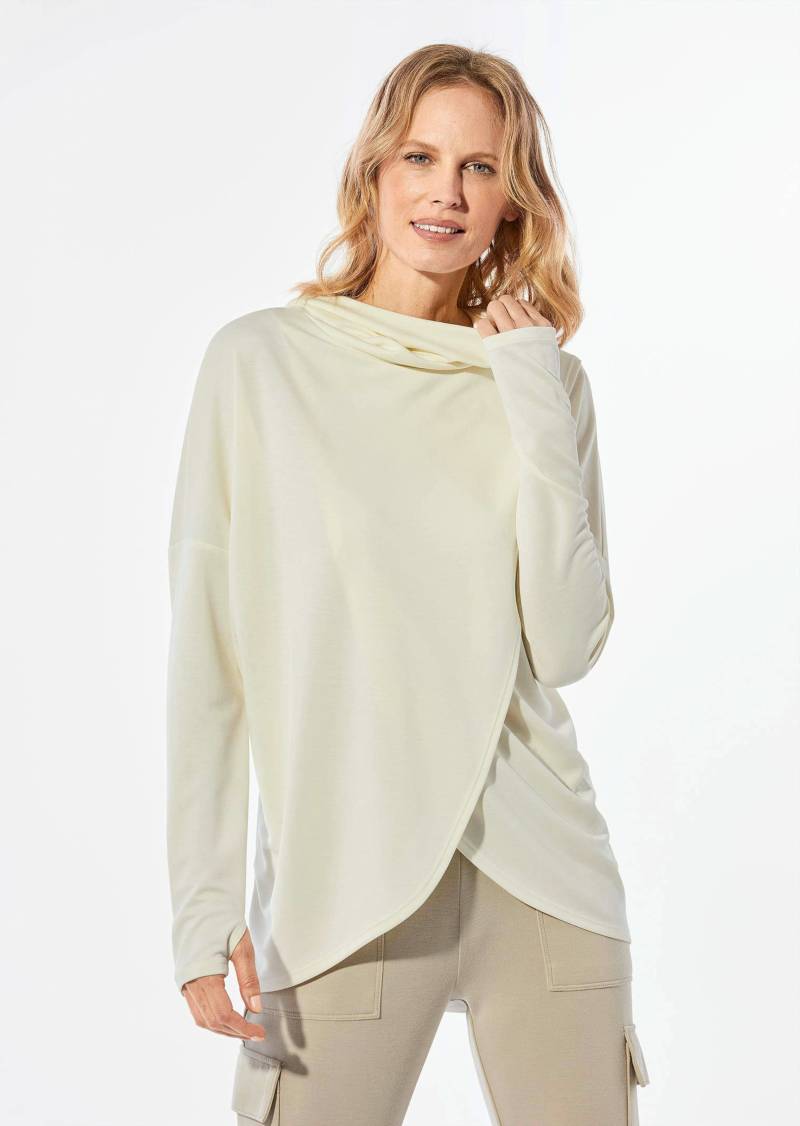 Langarmshirt in Tulpenform mit Kapuze - cremeweiß - Gr. S von Goldner Fashion von Goldner Fashion