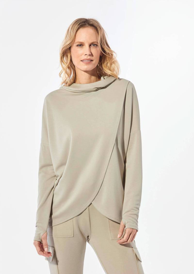 Langarmshirt in Tulpenform mit Kapuze - grau - Gr. L von Goldner Fashion von Goldner Fashion