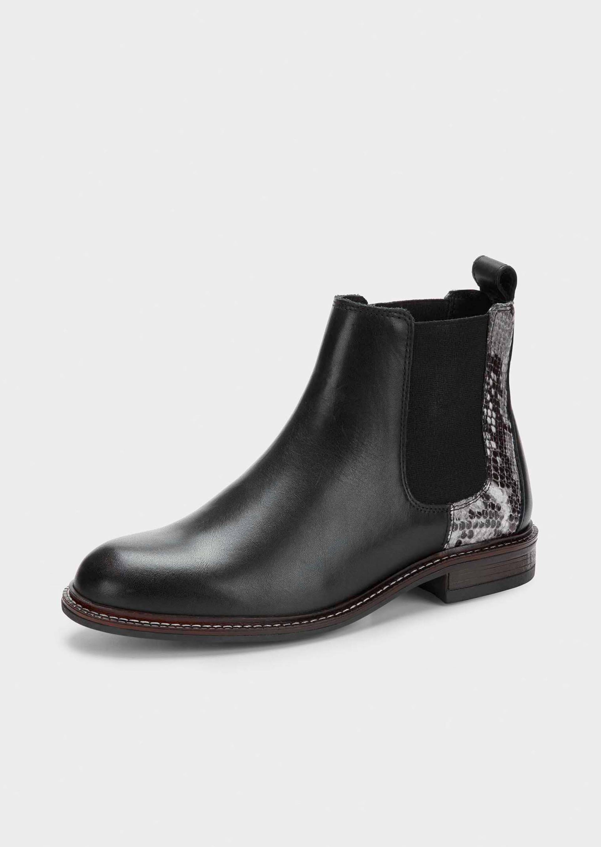 Chelsea Boots in Schlangen-Optik - schwarz / gemustert - Gr. 36 von Goldner Fashion von Goldner Fashion