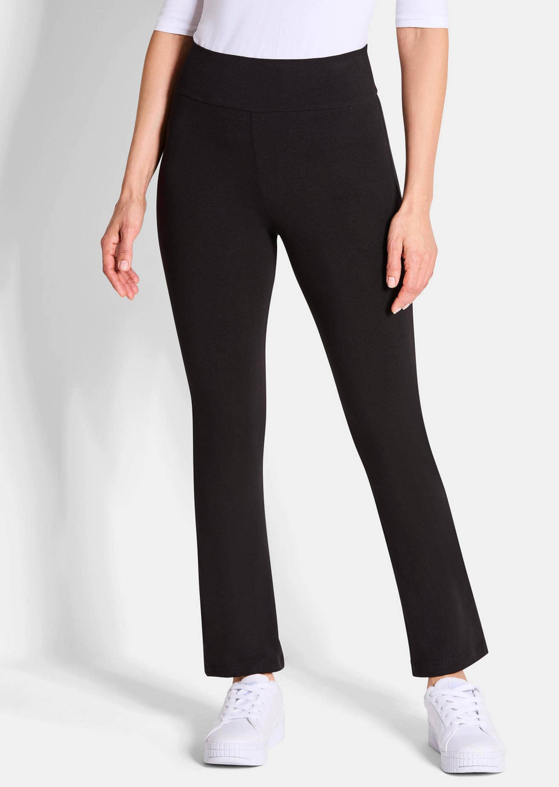 Leggings im Doppelpack mit ausgestelltem Bein - schwarz / schwarz - Gr. 20 von Goldner Fashion von Goldner Fashion