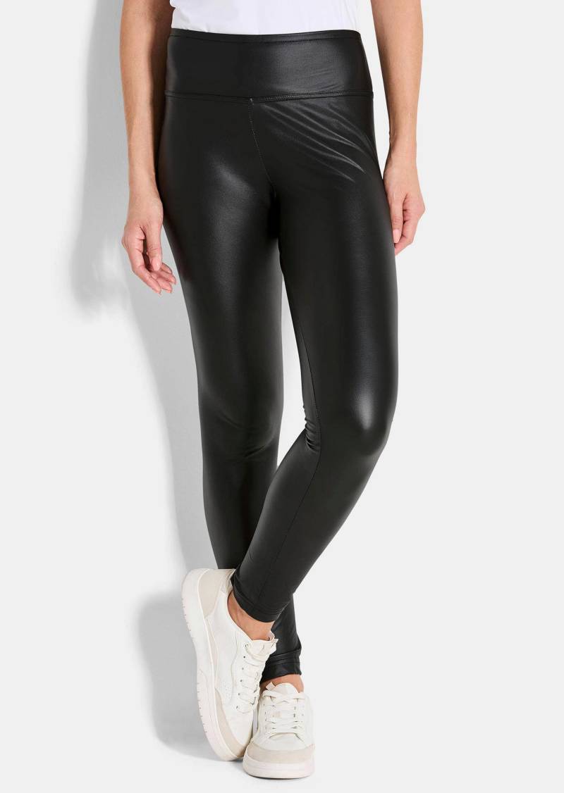 Leggings in Leder-Optik - schwarz - Gr. 44 von Goldner Fashion von Goldner Fashion