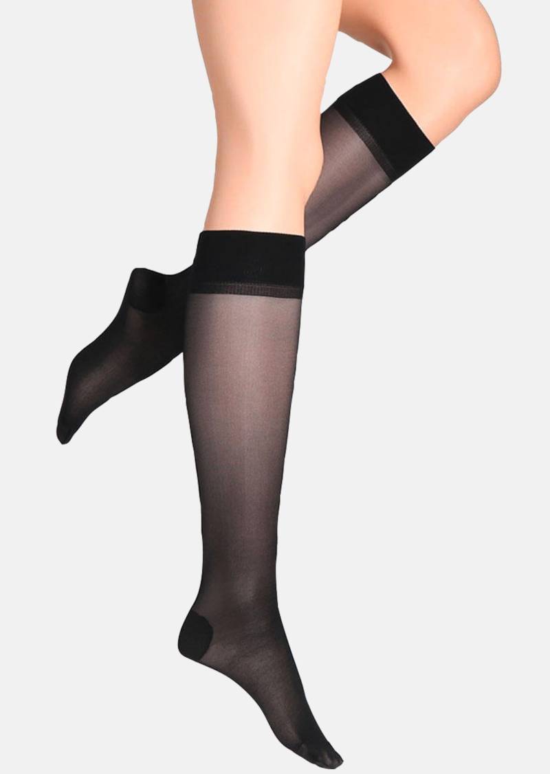 Leichte Kompressions-Kniestrümpfe im 2er-Pack - schwarz - Gr. 1 von Goldner Fashion von Goldner Fashion