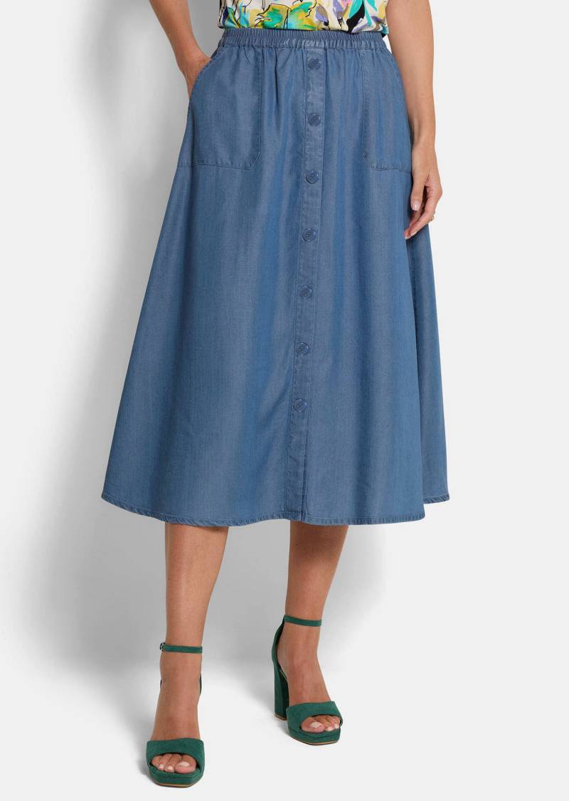 Leichter Tencel-Rock mit Taschen - blau - Gr. 23 von Goldner Fashion von Goldner Fashion