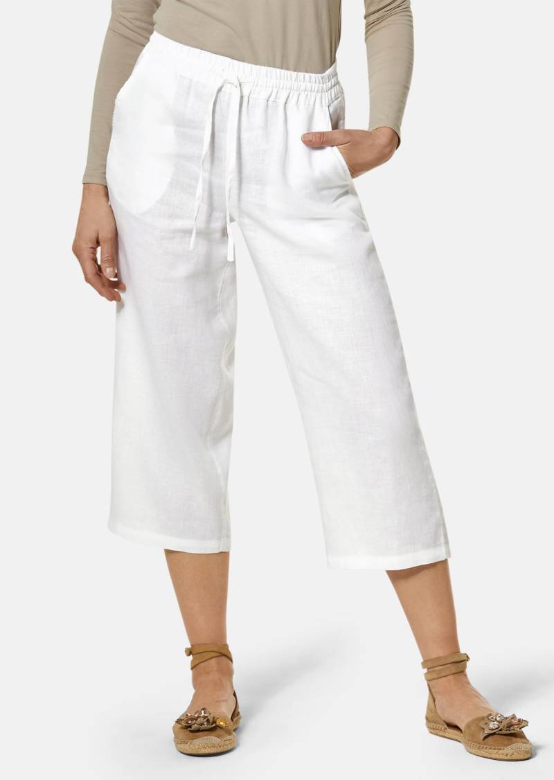Leinenhose VERA mit weitem Bein - weiß - Gr. 40 von Goldner Fashion von Goldner Fashion