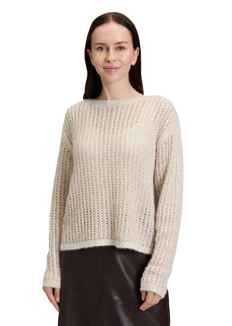 Lochstrick-Pullover mit Pailletten - beige - Gr. 42 von Goldner Fashion von Goldner Fashion