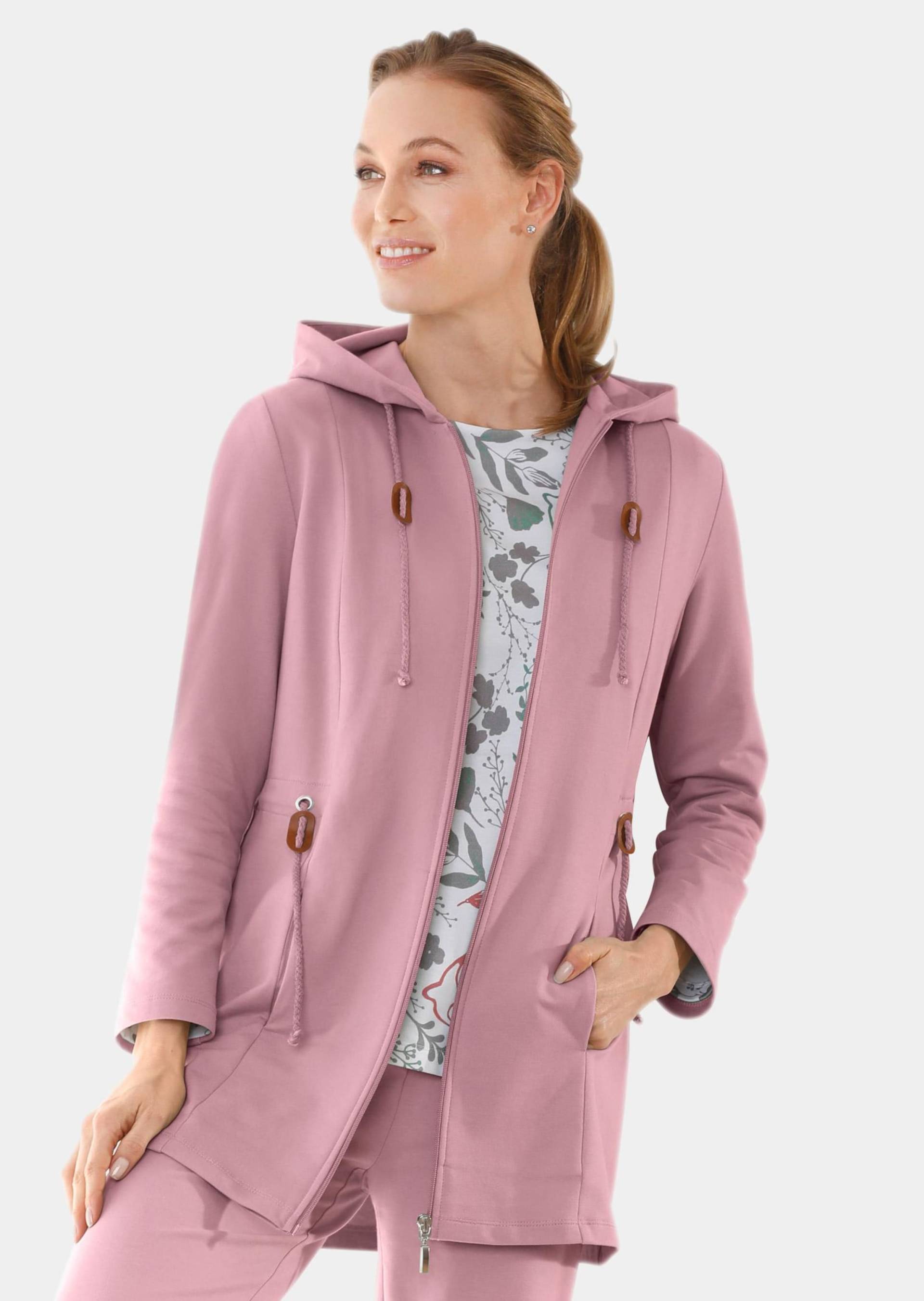 Long-Sweatjacke - altrosé - Gr. 19 von Goldner Fashion von Goldner Fashion