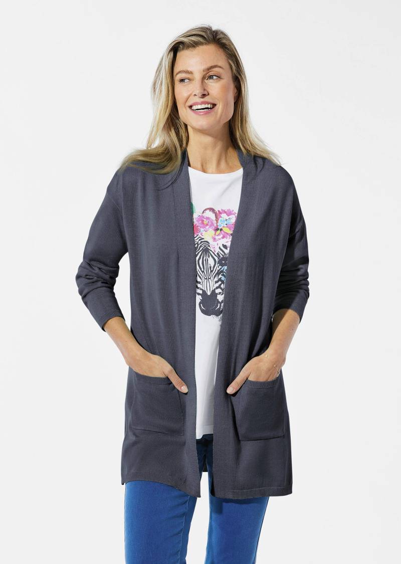 Longstrickjacke mit aufgesetzten Taschen - marine - Gr. 25 von Goldner Fashion von Goldner Fashion