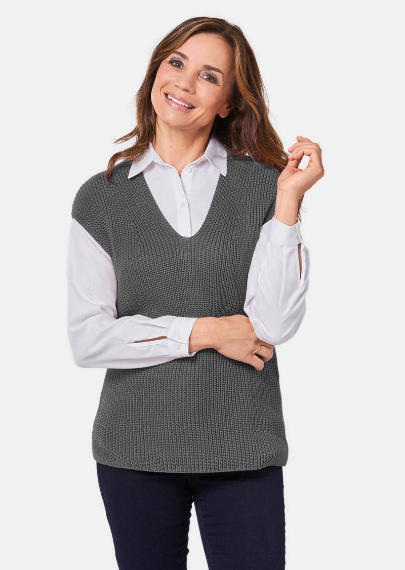 Modischer Pullunder - anthrazit / melange - Gr. 52 von Goldner Fashion von Goldner Fashion