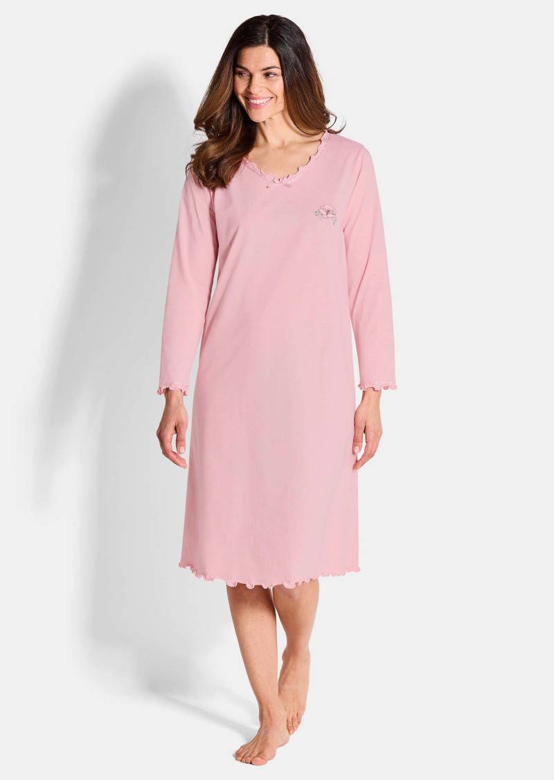 Nachthemden im Set aus reiner Baumwolle - rosé / gemustert - Gr. 40 von Goldner Fashion von Goldner Fashion