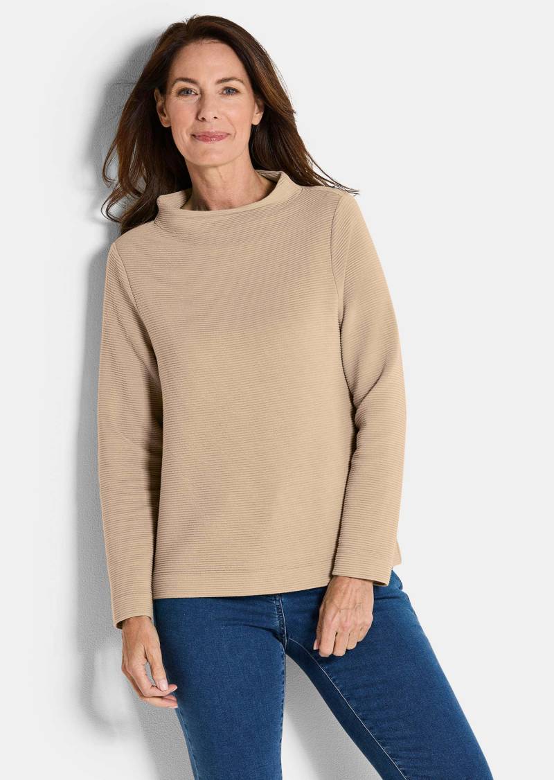 Ottoman-Sweatshirt mit Turtleneck - beige - Gr. 50 von Goldner Fashion von Goldner Fashion