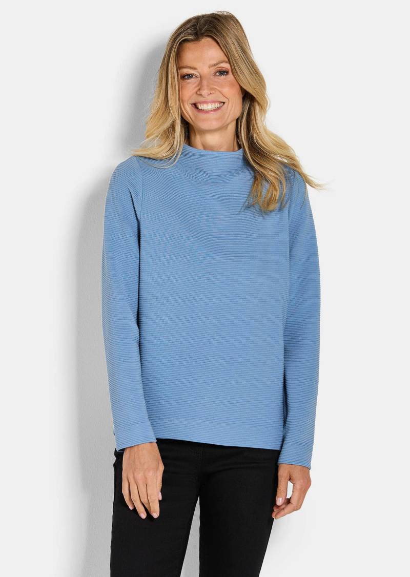 Ottoman-Sweatshirt mit Turtleneck - blau - Gr. 19 von Goldner Fashion von Goldner Fashion