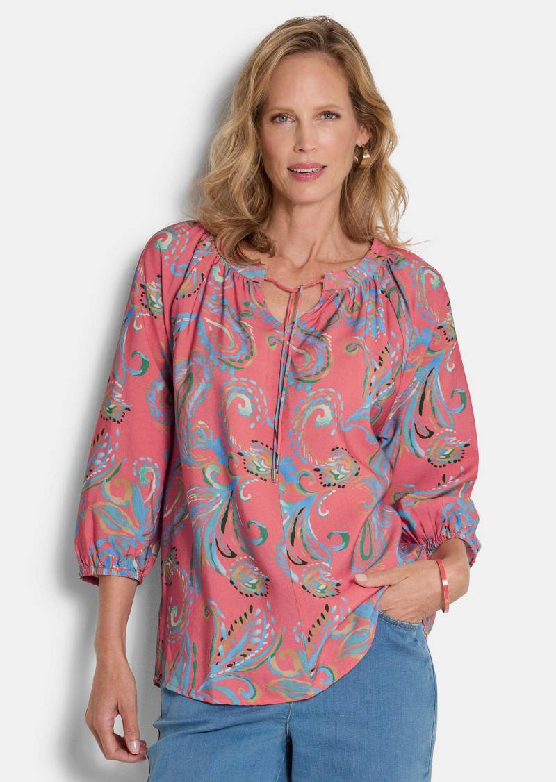 Paisley-Bluse in weicher Viskoseware - koralle / gemustert - Gr. 50 von Goldner Fashion von Goldner Fashion