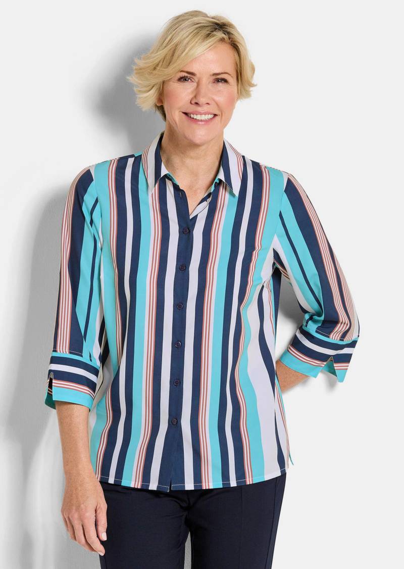 Pflegeleichte Hemdbluse mit Streifen - blau / gestreift - Gr. 22 von Goldner Fashion von Goldner Fashion