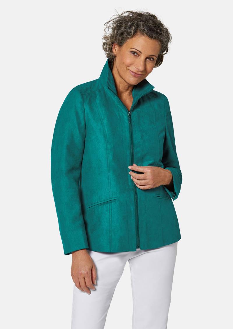 Pflegeleichte Lederimitatjacke - smaragd - Gr. 44 von Goldner Fashion von Goldner Fashion