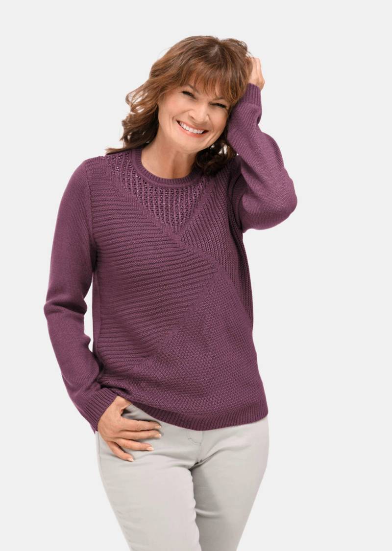 Pflegeleichter Pullover in hochwertiger Rippenstruktur - lila - Gr. 20 von Goldner Fashion von Goldner Fashion