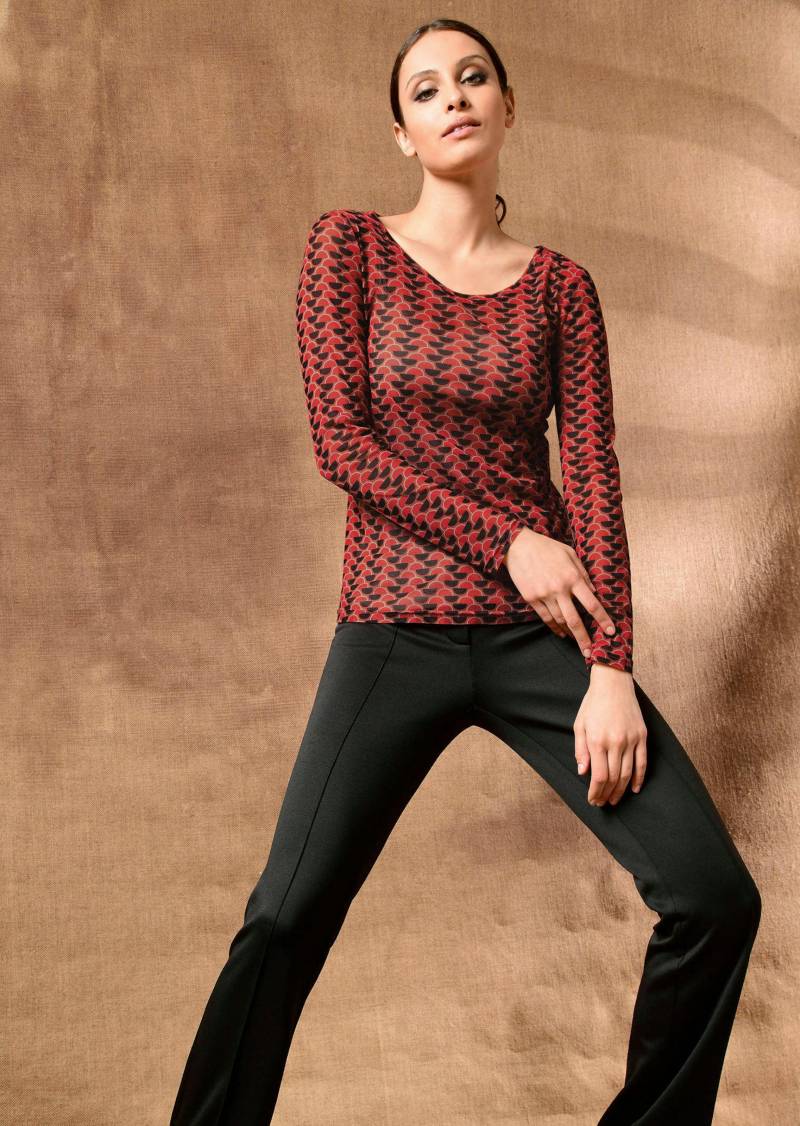 Pflegeleichtes Mesh-Shirt mit Grafik-Print - bunt - Gr. 40 von Goldner Fashion von Goldner Fashion