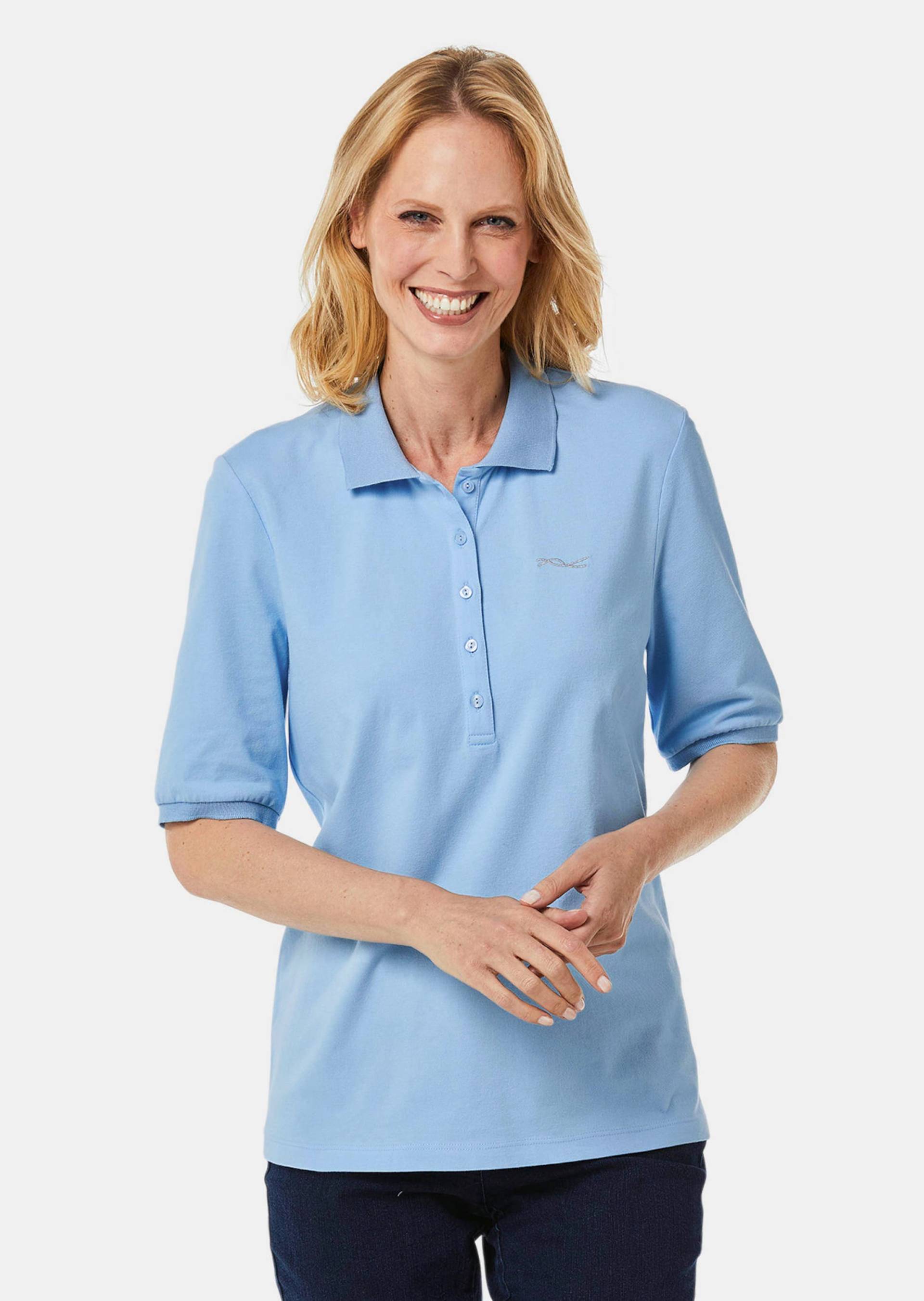 Poloshirt in hochwertiger Pikee-Qualität - hellblau - Gr. 25 von Goldner Fashion von Goldner Fashion