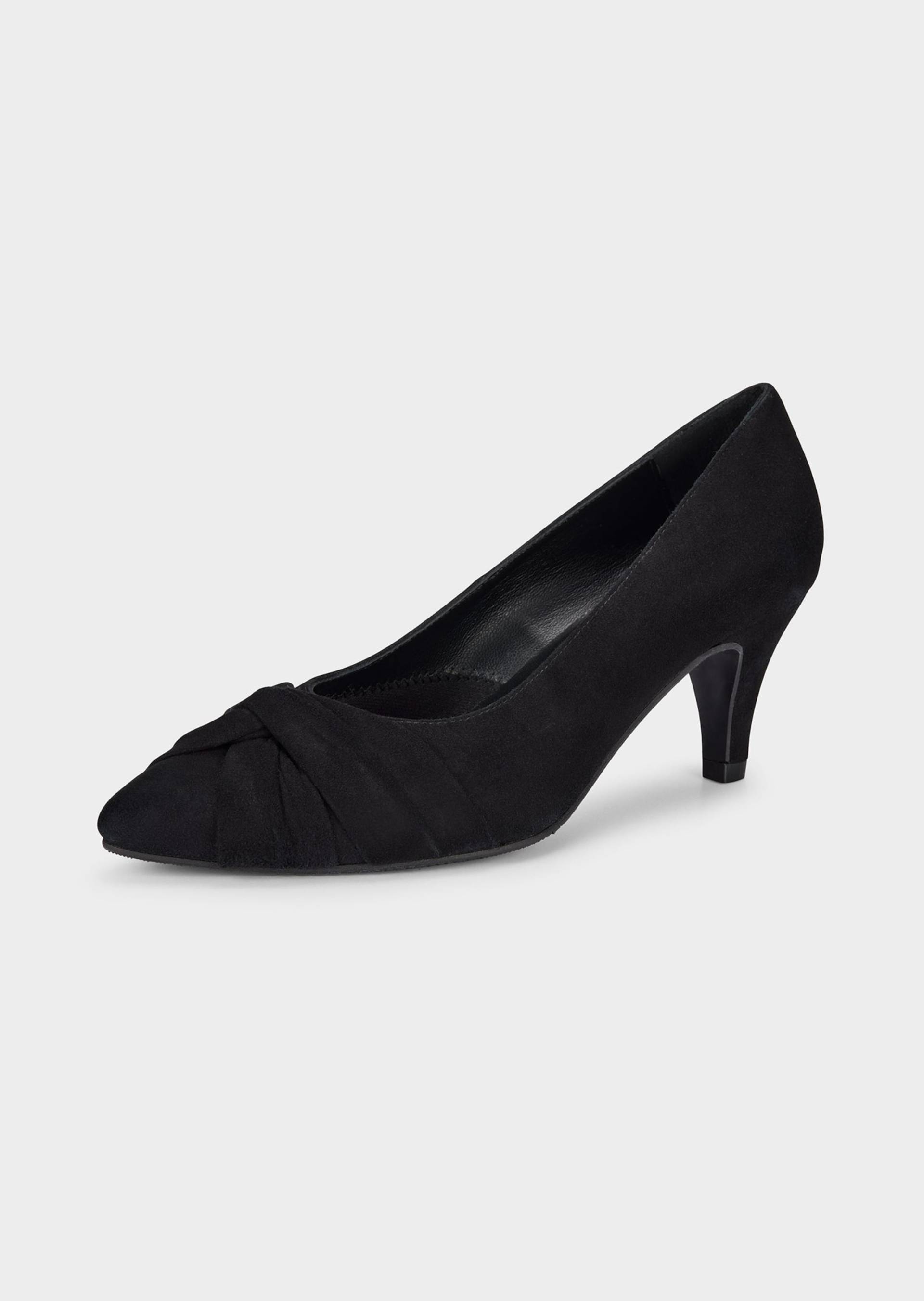 Pumps aus Leder mit Zierknoten - schwarz - Gr. 40 von Goldner Fashion von Goldner Fashion