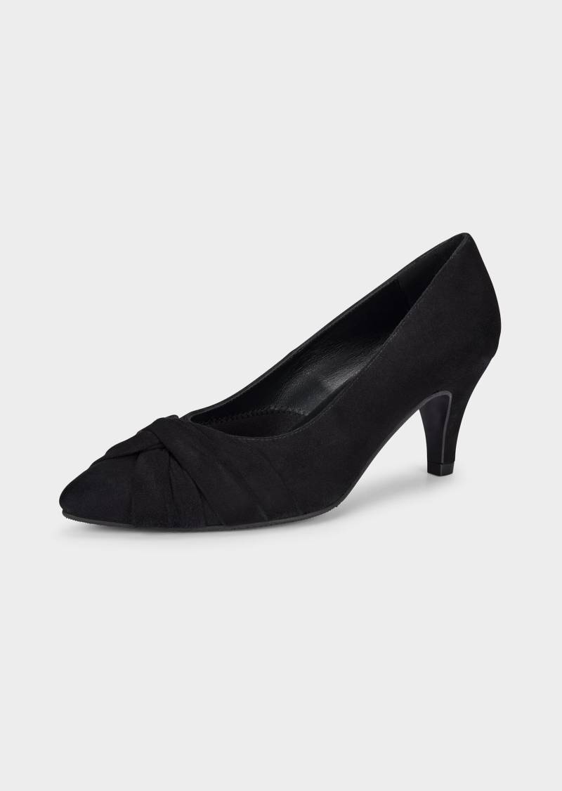 Pumps aus Leder mit Zierknoten - schwarz - Gr. 40 von Goldner Fashion von Goldner Fashion