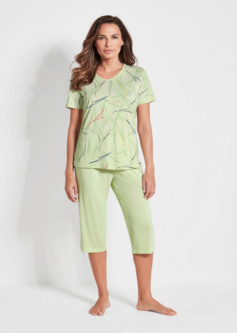 Pyjama mit Halbarm und 3/4-Hose - salbei / gemustert - Gr. 22/23 von Goldner Fashion von Goldner Fashion