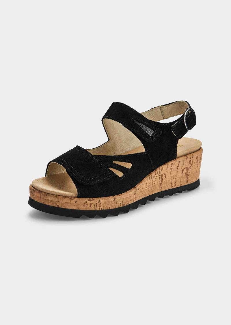 Sandale mit Keilabsatz - schwarz - Gr. 37 von Goldner Fashion von Goldner Fashion