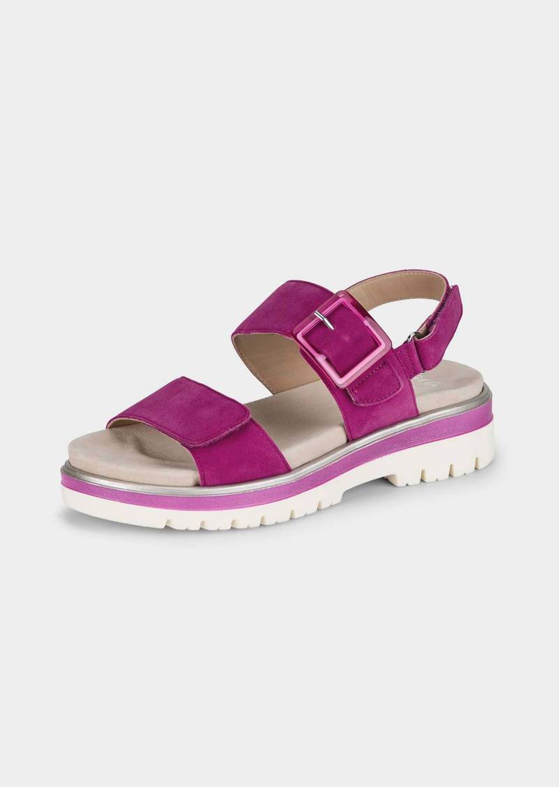 Sandalen mit dekorativer Zierschließe - pink - Gr. 39 von Goldner Fashion von Goldner Fashion