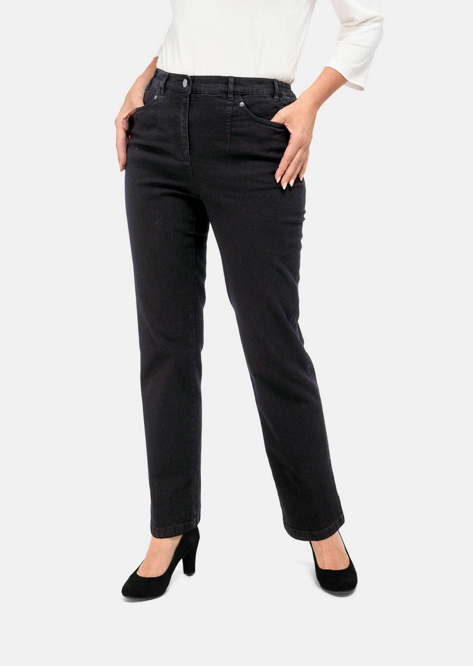 Schlichte Jeanshose CARLA COMFORT+ - schwarz - Gr. 48 von Goldner Fashion von Goldner Fashion