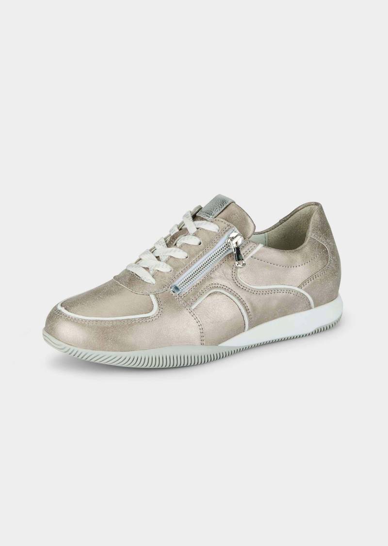 Schnürer mit komfortablem Reißverschluss - taupe / metallic - Gr. 41 von Goldner Fashion von Goldner Fashion